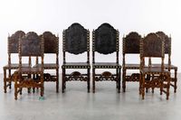 Ensemble de huit (6+2) chaises espagnoles ou « chaises Ruben… (photo 2)