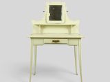 an image of a desk with a mirror on top of it