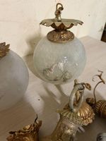 Lot de luminaire en verre et laiton et divers (photo 5)