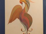 a picture of a picture of a bird on the wall