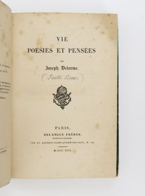 [SAINTE-BEUVE (Charles Augustin)]. Vie, poésies et pensées d…