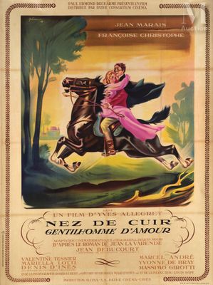 french movie poster for the movie nez de cur, with a woman riding on a horse