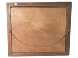 an image of a picture of a wooden frame with a rope around it