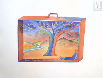 FOLON Jean-Michel (1934-2005) Voyage en valise : Un bonjour …