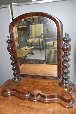 Psyché de table en placage d'acajou.