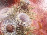a painting of a bunch of flowers in a vase