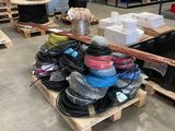 many different types of wires on a pallet in a warehouse