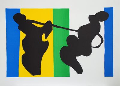 an image of a painting of a man swinging a tennis racquet