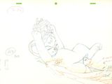 dessin représentant un enfant allongé par terre, les mains en l'air