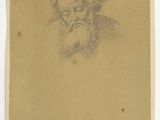 un vieux dessin représentant un homme barbu et moustachu