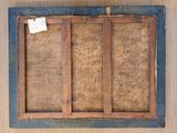 a picture of an old window with a tag on it