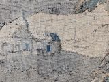 an image of a close up of a rug with a bird on it