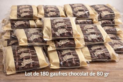 Lot de 180 gaufres de 80 gr chacune chocolat DDM 10/2025 - P…