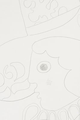 a drawing of a woman wearing a hat and a top hat