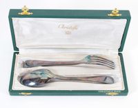 CHRISTOFLE - Coffret comprenant deux couverts en métal argen… (photo 2)
