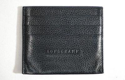 LONGCHAMP Porte-carte en cuir noir