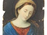 an image of a painting of a woman with her eyes closed