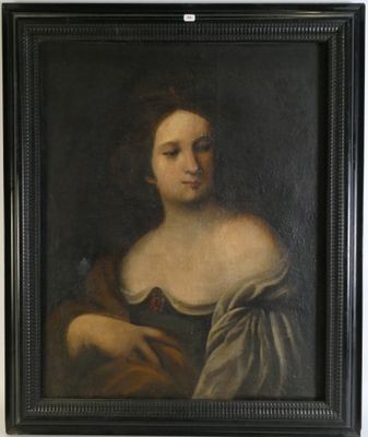 an oil painting of a woman holding a bird in her hand