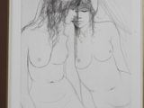 an image of a drawing of two nudes in a frame