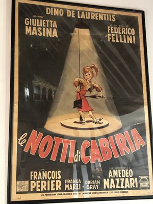 Affiche Le Notti di Cabiria. Distribuzione Paramont, AGA.