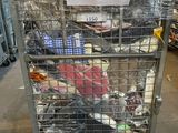 a cart with a lot of shoes in it