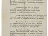 un bout de papier sur lequel est écrite une lettre en français