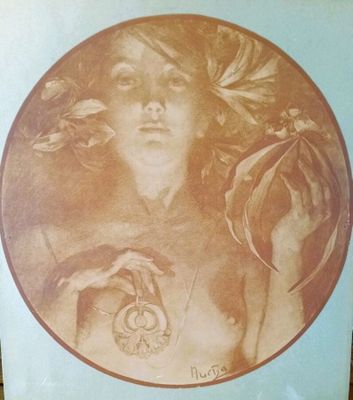 painting of a woman holding a clock in her hand