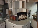a counter that has a bunch of food on it