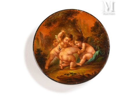 a painting of two cherensils on a plate