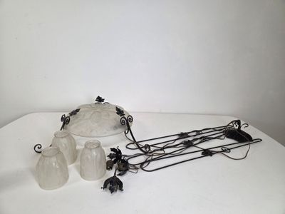 a white table with a bunch of items on top of it