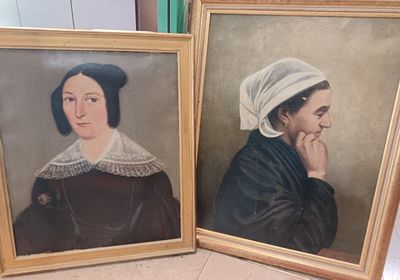 Ensemble cpt : Ecole Française, 2 huile sur toile et carton …