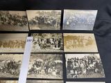 several old black and white photographs of a group of people