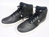 Baskets montantes Nike Air Force en cuir noir à semelles blanches, taille 9,5 pour homme