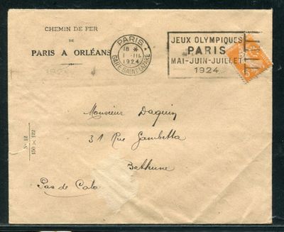an old postcard with a picture of the olympic logo on it