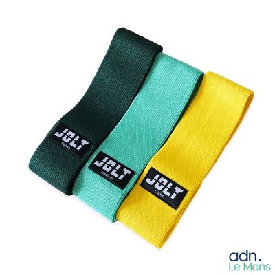 trois couleurs différentes de bracelets sur fond blanc
