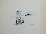 une image représentant un dessin de chat avec une valise