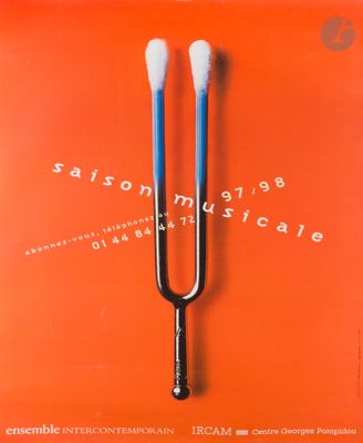 a poster advertising a musical concert with two blue and white sticks