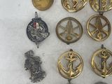 some of the medals are laying out on the snow