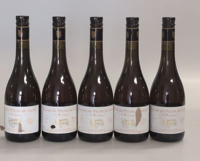 six bouteilles de vin sont alignées sur une table