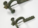 pair of antique bronze door handles with handles and handles