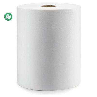 un rouleau de papier toilette blanc sur fond blanc