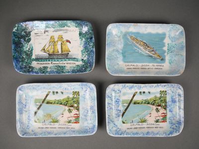 GRIMALDI SIOSA LINES Suite de 4 cendriers en porcelaine de l…