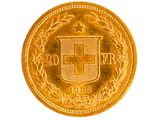 une image représentant une pièce d'or sur laquelle figure un blason