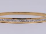 14k yellow gold diamond bang bracelet