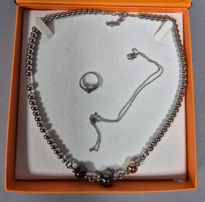 Lot de bijoux comprenant: - une chaine en argent 925 millièm…