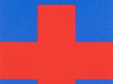 an image of a red cross on a blue and red square