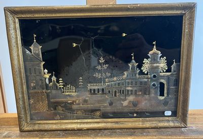 a picture of a picture of a castle in a picture frame