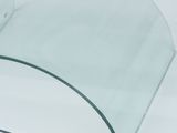 a glass table with a glass top on a white surface
