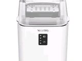 an image of a small white ice cream maker on a white background