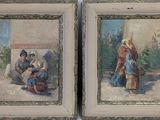 tableau représentant deux tableaux représentant une femme et un enfant